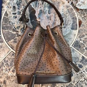 Dooney & Bourke Ostrich Drawstring handbag EUC